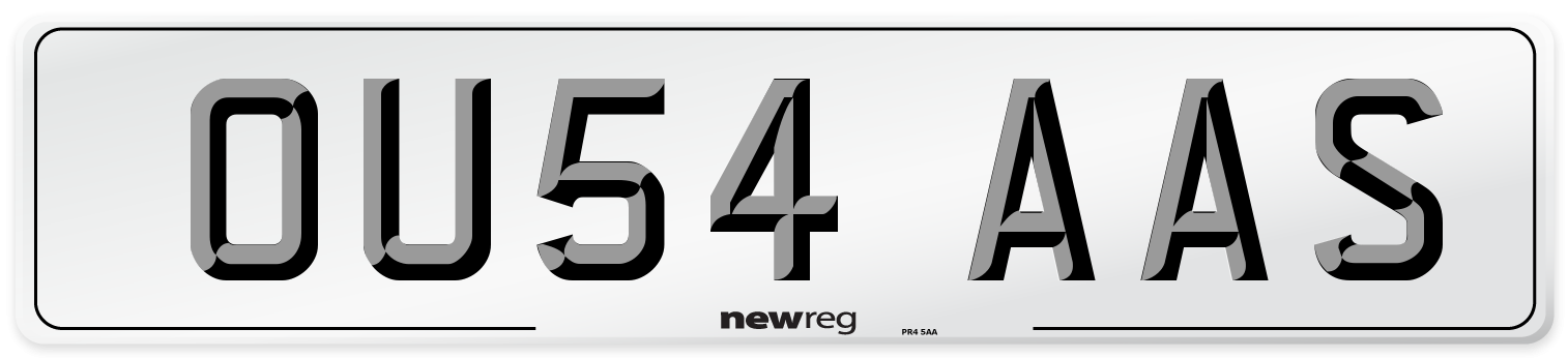 OU54 AAS Number Plate from New Reg